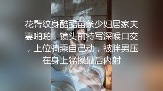 花臂纹身酷酷苗条少妇居家夫妻啪啪，镜头前特写深喉口交，上位骑乘自己动，被胖男压在身上猛操最后内射