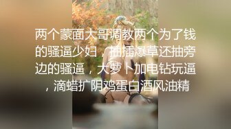 两个蒙面大哥调教两个为了钱的骚逼少妇，抽插爆草还抽旁边的骚逼，大萝卜加电钻玩逼，滴蜡扩阴鸡蛋白酒风油精